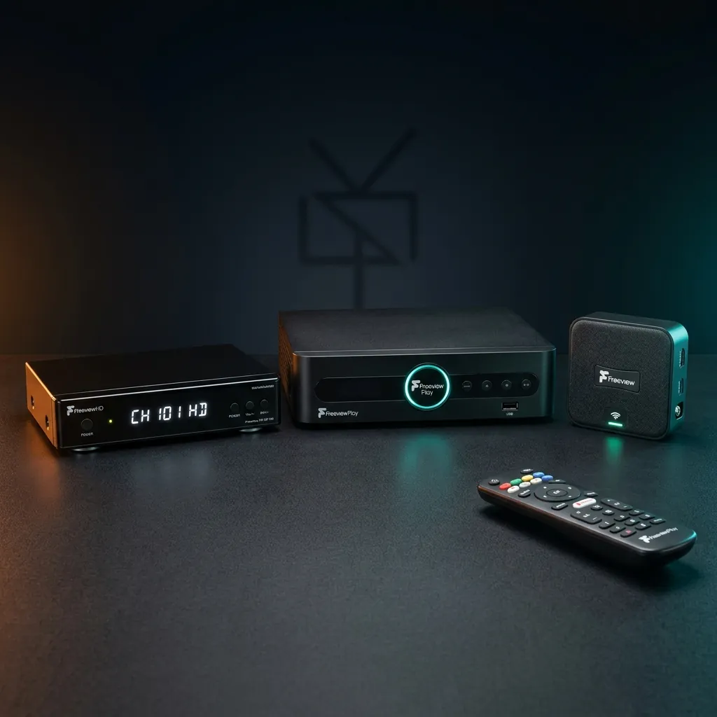 TV entertainment setup with Freeview devices for watching the best UK programmes