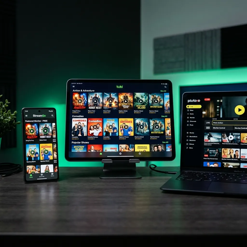 Smart TV home screen showing free UK streaming apps