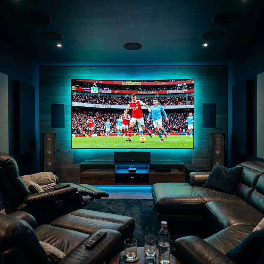 Home cinema setup streaming live UK TV in 4K